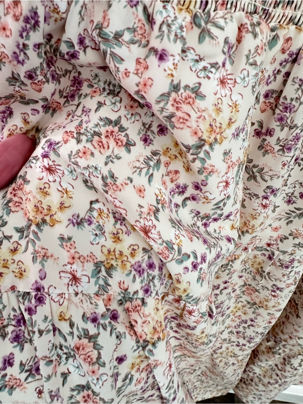 NEW Baltic Born XL Idera Smocked Cream Ditzy floral smocked bodice midi dress - Picture 10 of 10